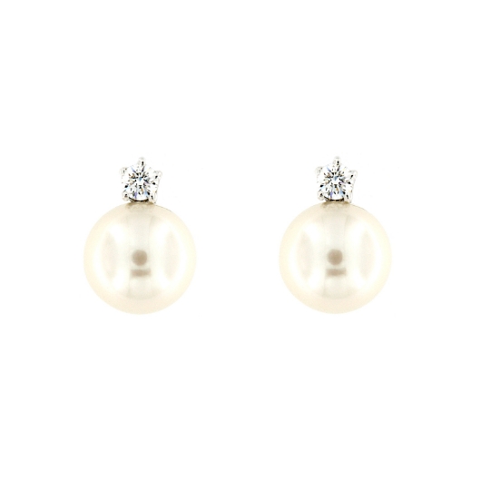 Orecchini perle giapponesi e diamanti