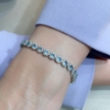 Bracciale in argento con zirconi acquamarina e bianchi