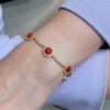 Bracciale in argento con corallo e zirconi 