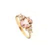 Anello in oro rosa con morganite e diamanti