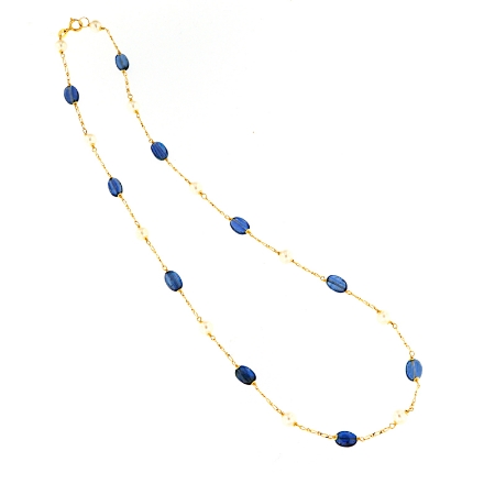 Collana in oro perle e iolite