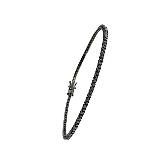 Bracciale tennis con diamanti neri